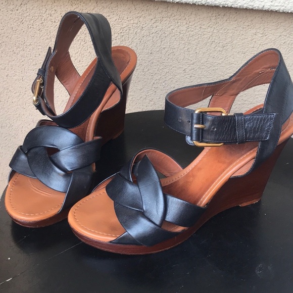 Celine Shoes - Celine Black Wedge Shoe
